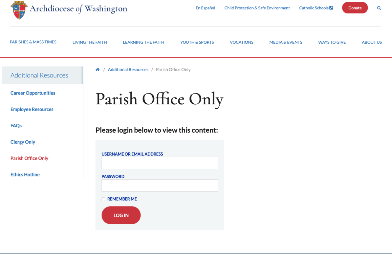 Parish Office Only